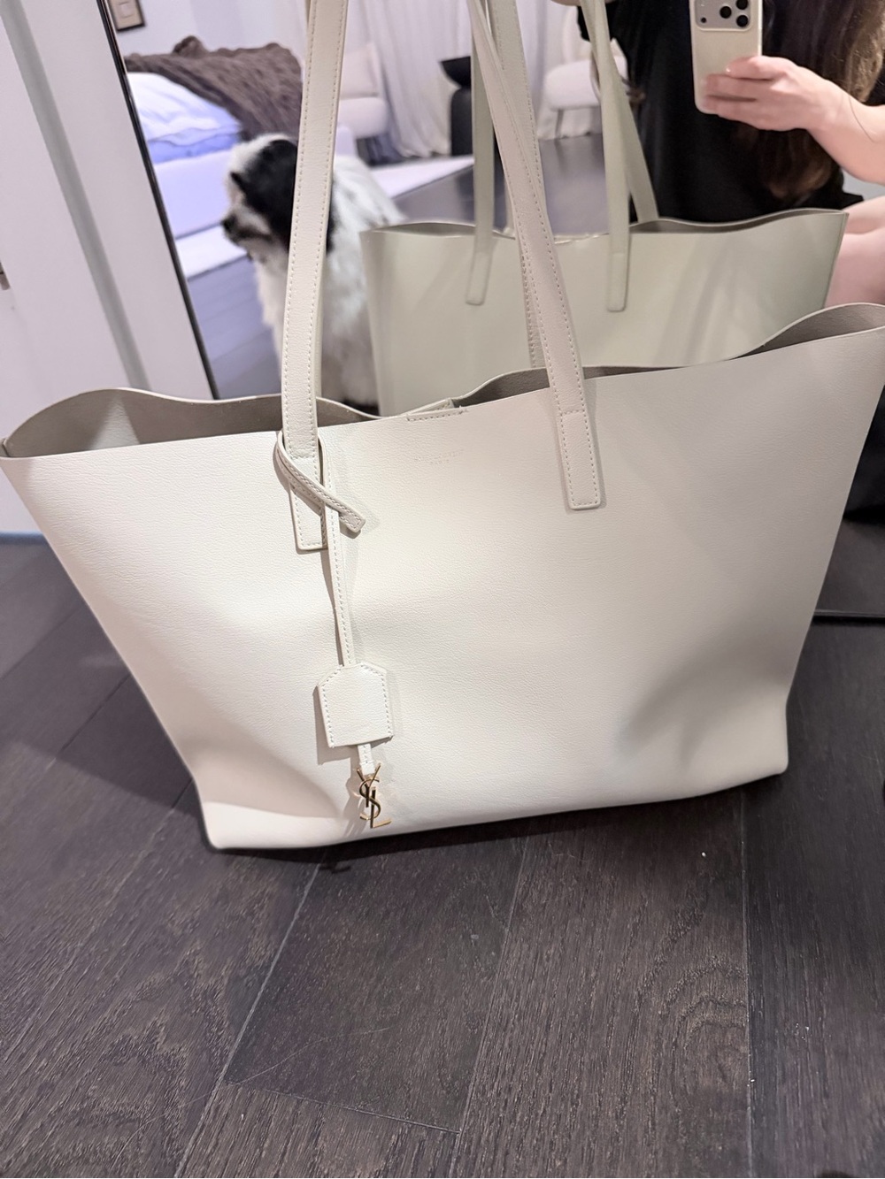 Saint Laurent cream Leather Tote